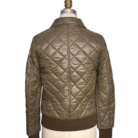 DKNY Women's “Avril” Olive Diamond-Quilted Bomber Jacket (Size XS) - Picture 6 of 11